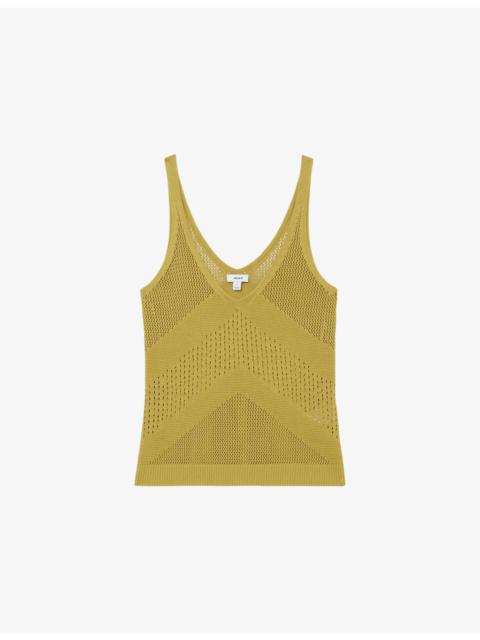 REISS Hester Scoop-Neck Knitted Vest Top