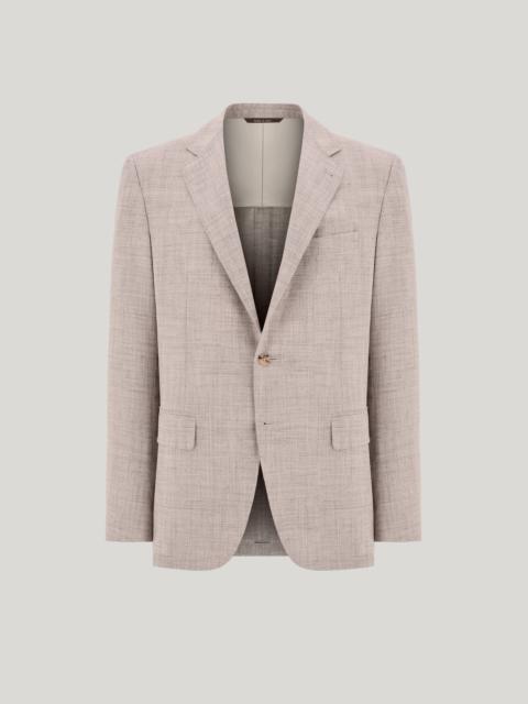 Canali BEIGE WOOL, SILK AND LINEN MODERN-FIT JACKET
