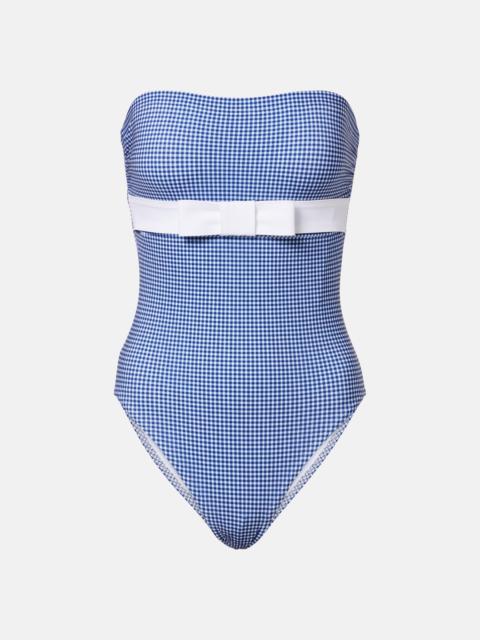 KARLA COLLETTO Bow-detail gingham swimsuit
