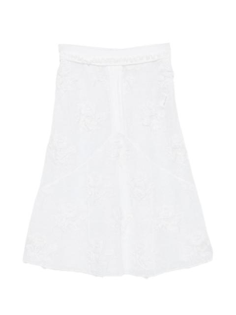 SHUSHU/TONG threadwork knit skirt