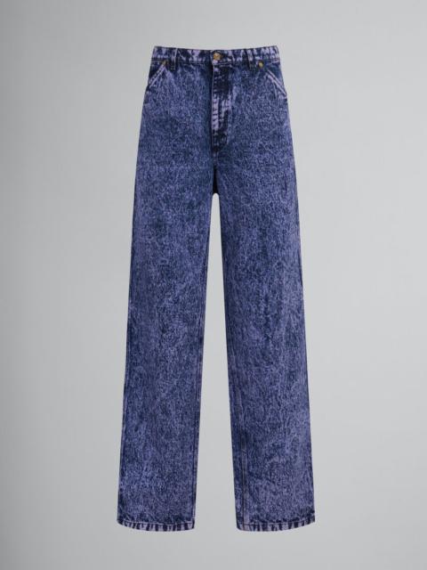 Marni BLUE MARBLE-DYED DENIM JEANS