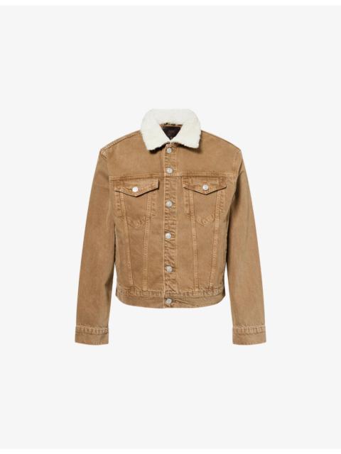 PAIGE Erickson Faux-Shearling Collar Denim Jacket