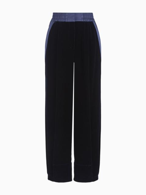 GIORGIO ARMANI Straight-cut velvet trousers