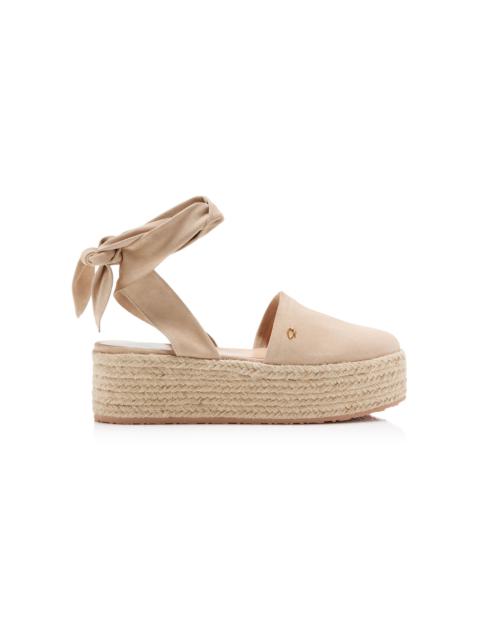 Gianvito Rossi Velour Platform Espadrilles neutral