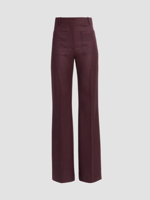 Victoria Beckham Women's Alina Wide-Leg High-Rise Wool Trousers - Acai