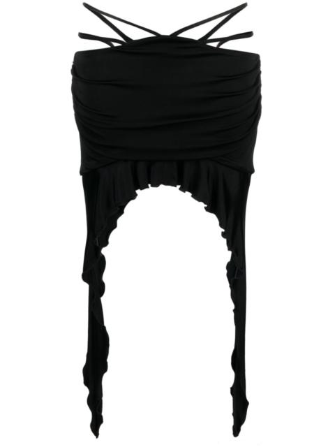 MISBHV cut-out asymmetric ruched miniskirt