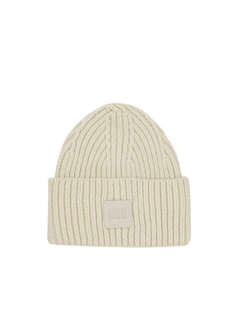 UGG ribbed logo-patch hat