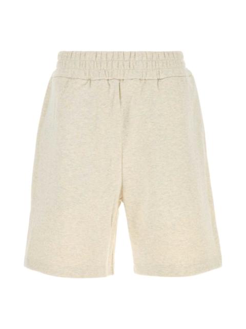 Melange Cream Cotton Bermuda Shorts