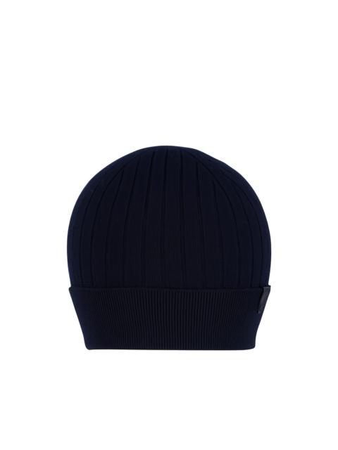 Brioni ribbed beanie hat