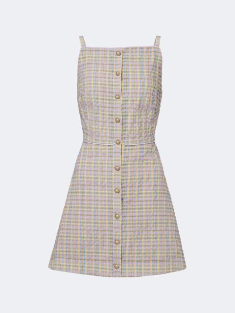 markarian Skye plaid seersucker minidress