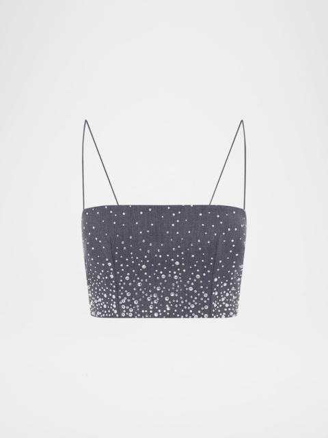 ALEX PERRY Degrade Crystal Suiting Crop Top