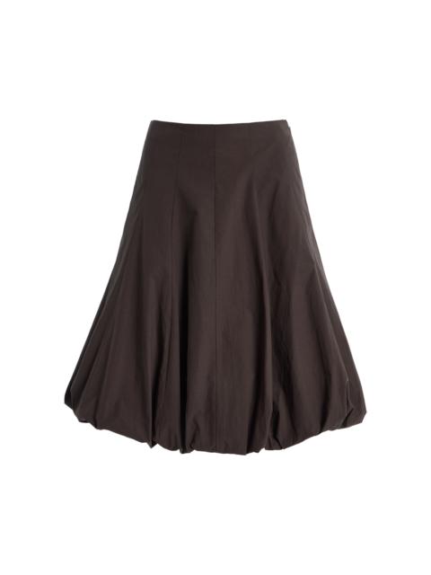 Proenza Schouler Kyra Rumpled Cotton Midi Skirt brown