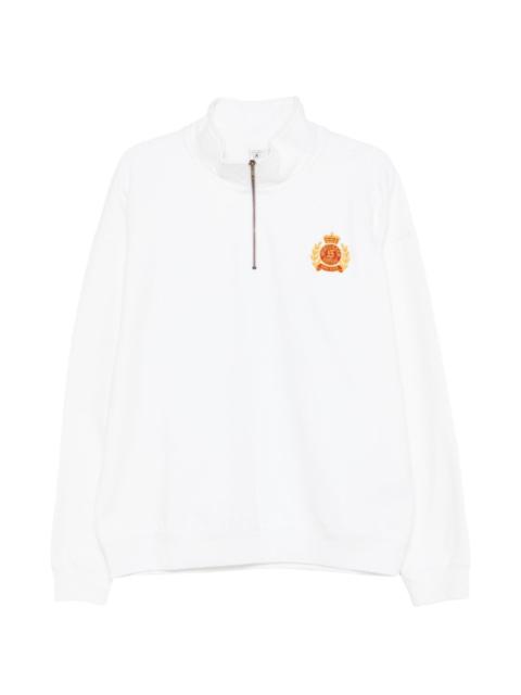 Sporty & Rich zip-up logo-patch sweatshirt