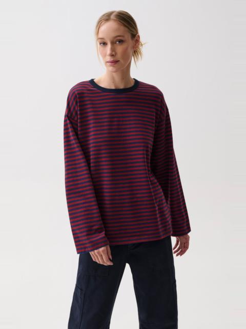PISTOLA REENA OVERSIZED LONG SLEEVE TEE - VELVET NAVY STRIPE