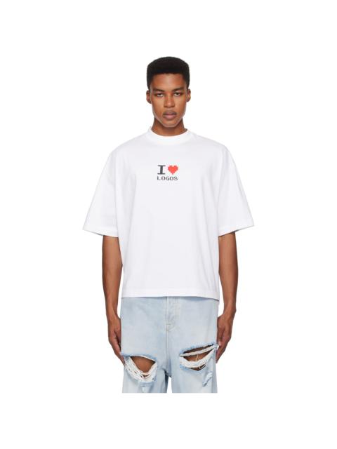 VETEMENTS White 'I Love Logos' Cropped Boxy T-shirt