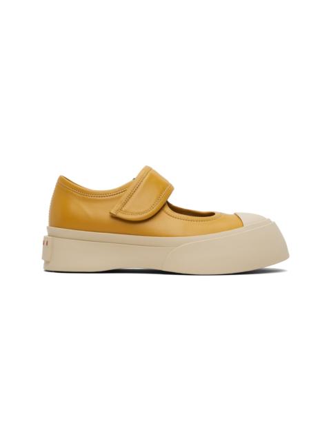 Marni Yellow Nappa Leather Mary Jane Ballerina Flats