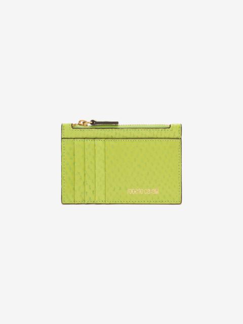 Roberto Cavalli Snake Scale-Effect Coin Purse