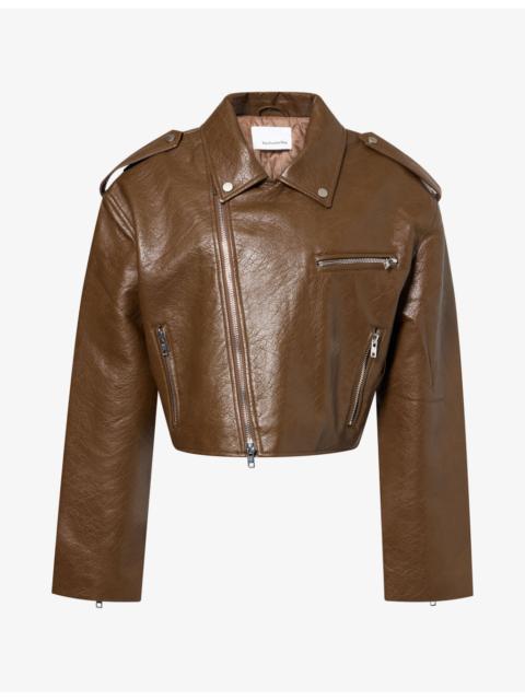 The Frankie Shop Daphne Cropped Biker Jacket