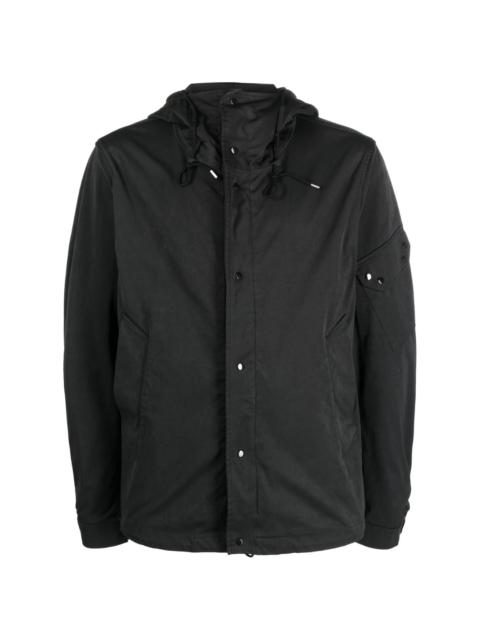 cotton plain hooded jacket