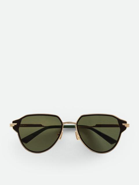 Bottega Veneta Glaze Metal Aviator Sunglasses