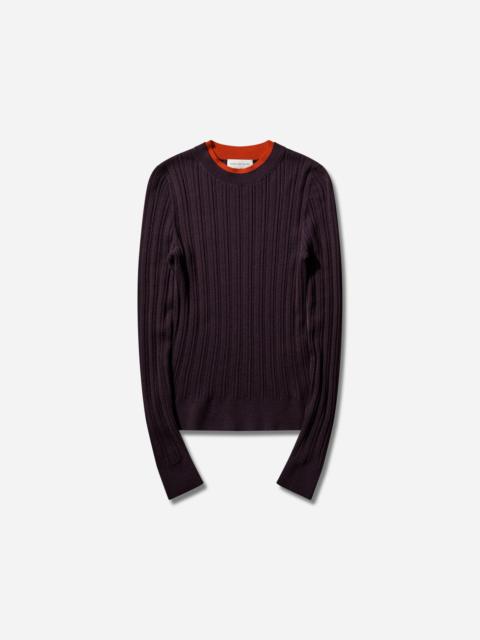 Dries Van Noten Men's Merino Wool Sweater Dark Purple