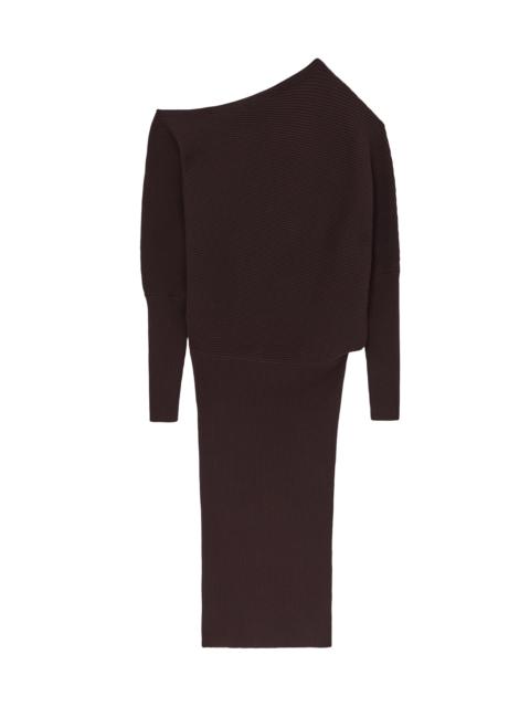 REISS Women's Lara Rib-Knit Knee-Length Dress - Plum Purple