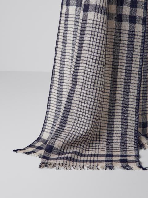 Brunello Cucinelli Cashmere and silk tartan scarf