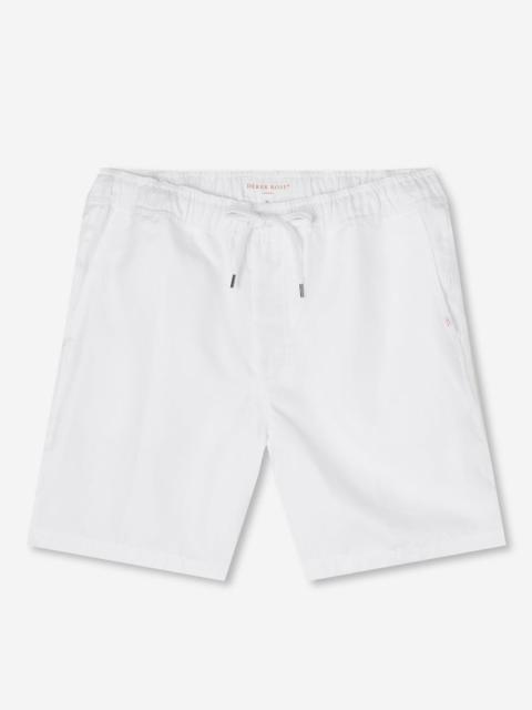 Derek Rose Men's Shorts Sydney Linen White
