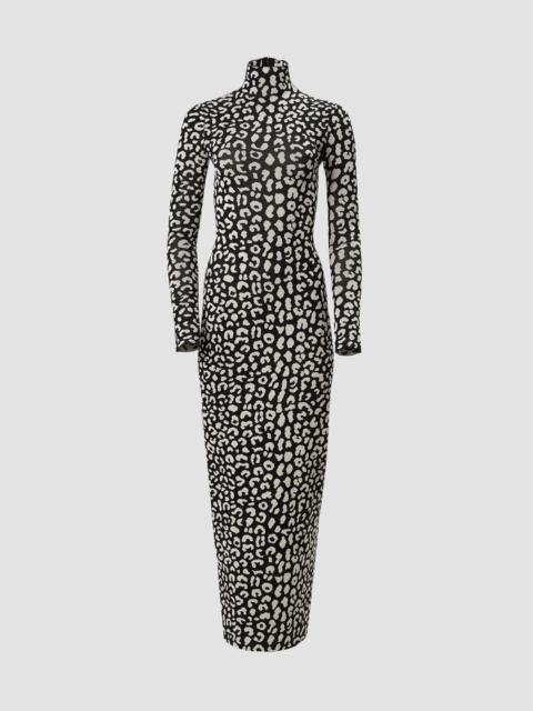 CAROLINA HERRERA Women's Leopard Jacquard Silk-Blend Maxi Dress - Black Multi