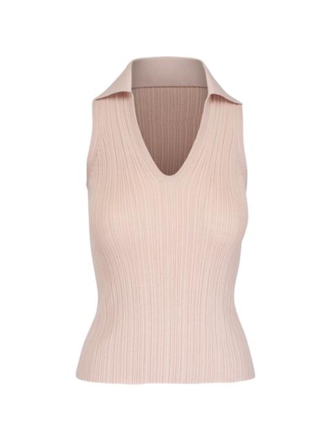 AGNONA plissé sleeveless knit top