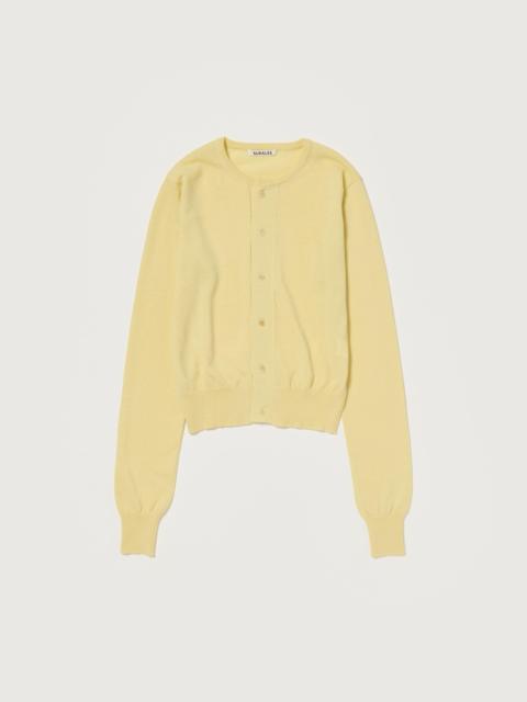 AURALEE CASHMERE HARD TWIST KNIT CARDIGAN