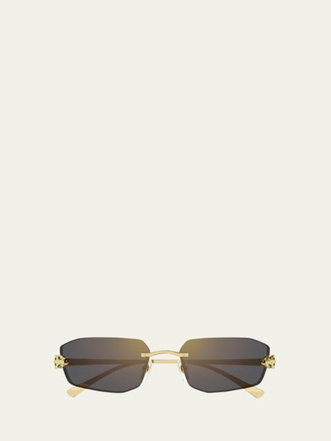 Cartier Rimless Metal Cat-Eye Sunglasses