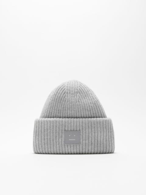 Acne Studios Large face logo beanie - Light Grey Melange