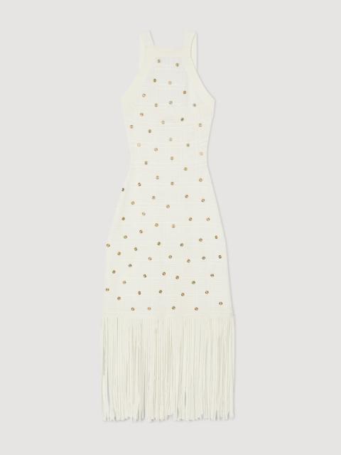 Sandro FRINGED MIDI DRESS