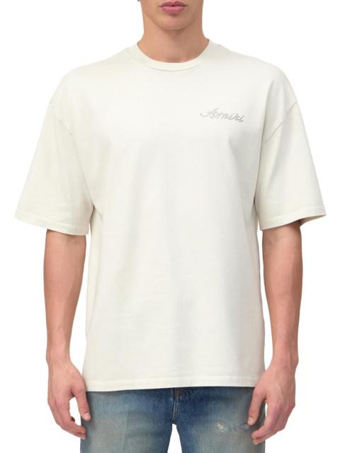 AMIRI Men's Logo Stud Oversized T-Shirt - Ivory