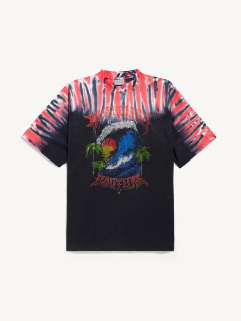 BALENCIAGA Men's Extreme Tie Dye Medium Fit T-shirt in Black