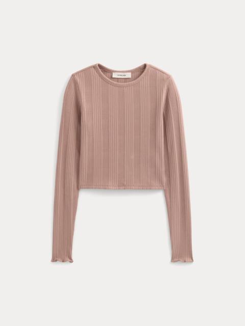 EVERLANE LOUNGE RIB CROPPED SHIRT