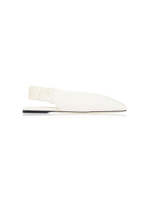 ST. AGNI Envelope Slingback Leather Flats white
