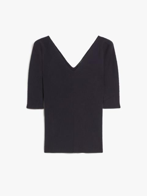 WEEKEND Max Mara OCEANO Rib-knit viscose V-neck sweater