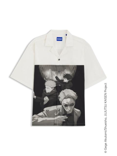 HUGO HUGO X JUJUTSU KAISEN RELAXED-FIT SHIRT WITH CHARACTER PRINT