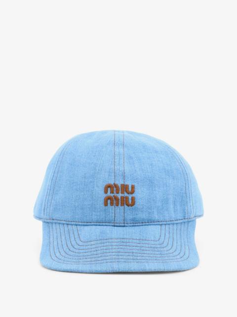 Miu Miu Cotton Hat With Embroidered Logo On The Front