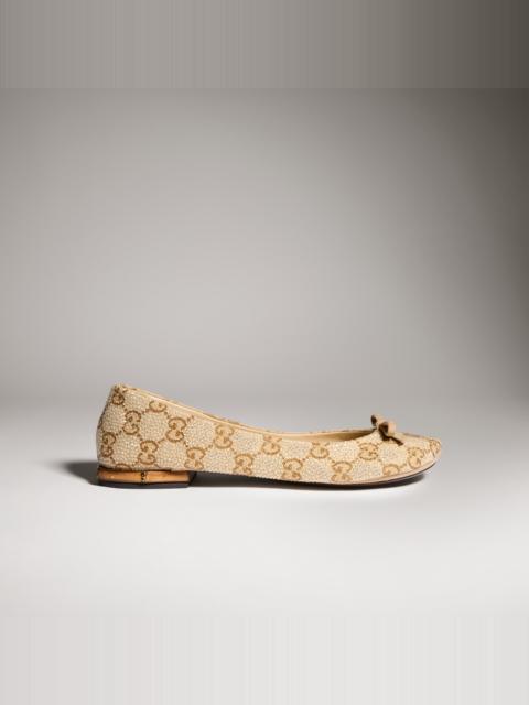 GUCCI Women's crystal ballerina with bamboo