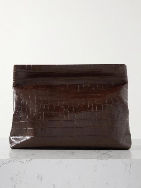 NILI LOTAN Jerry Croc-effect Leather Clutch