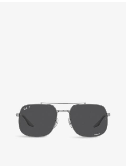Ray-Ban RB3699 polarised polished-metal sunglasses