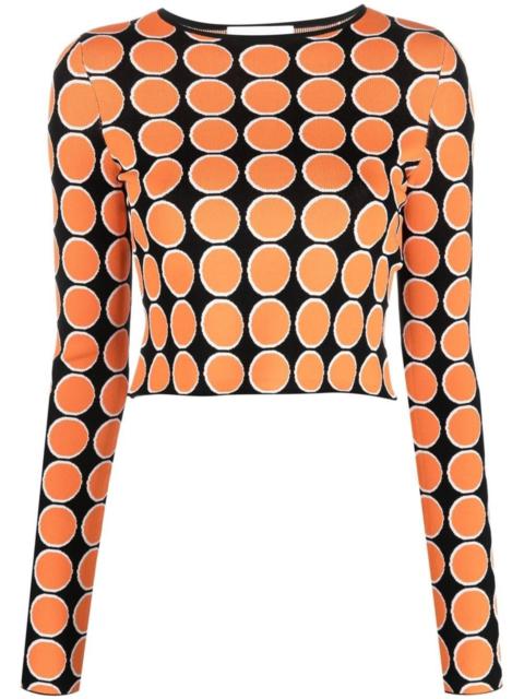 graphic-intarsia knitted top
