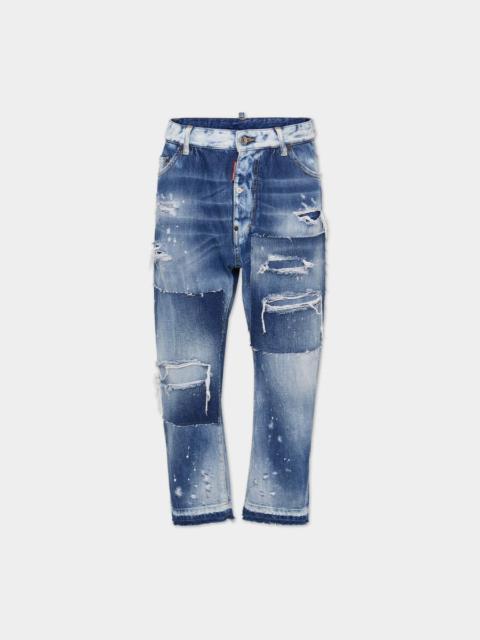 DSQUARED2 RIPPED WASH COMBAT JEANS