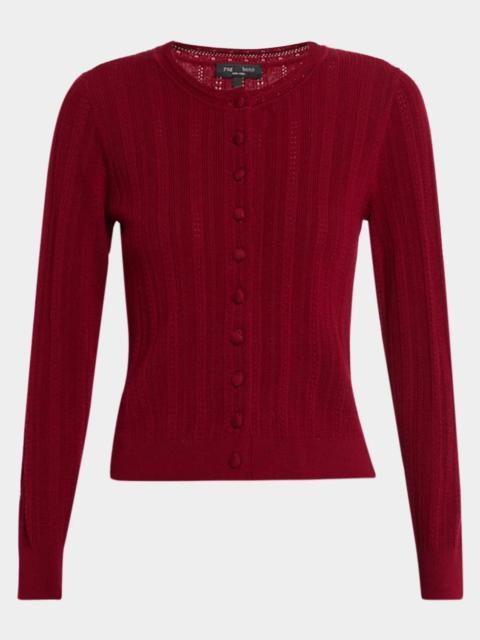 rag & bone Rhodes Pointelle Crewneck Cardigan