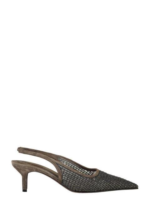 Brunello Cucinelli Embroidered Slingback 55