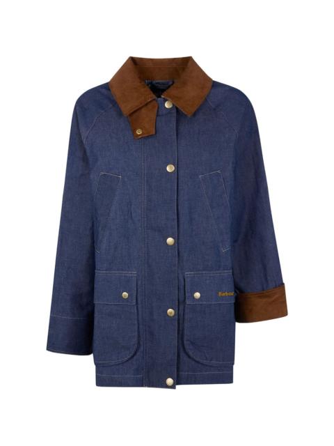 Barbour Asker corduroy-collar denim coat