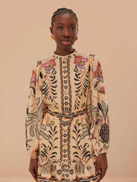 FARM RIO Classic Nature Sand Mini Dress